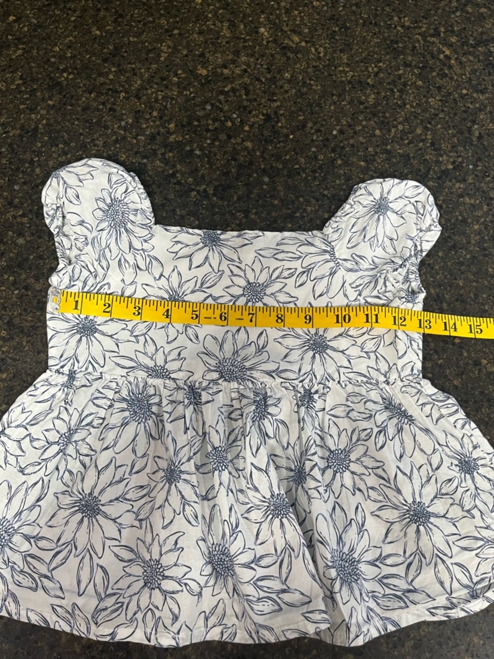 Joie SET White Blue Cotton Floral Print Peasant Little Girls Shirt Top Shorts - Picture 7 of 12